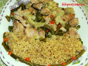 паровая курица с овощами